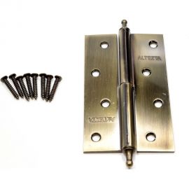 Накладная петля с корон. Левша ALTEZTA 1007 120x75x2.5, старая бронза, правая У1-7680.СБп 