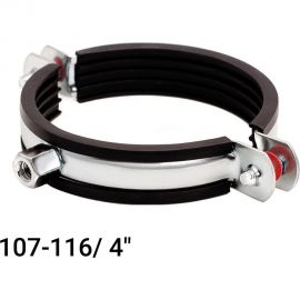 Хомут с EPDM уплотнителем UWS 107-116 мм, 4"", с комбинированной гайкой М8/М10 020.400.K 