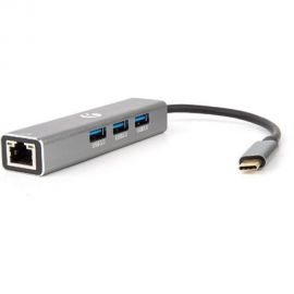 Кабель-концентратор VCOM USB 3.1 Type-C /m - RJ-45+3port USB 3.0/f, Aluminum Shell DH311A 