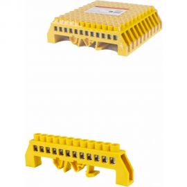 Шина PE земля TDM в желтом изоляторе на DIN-рейку 8x12мм 12 групп SQ0801-0217 