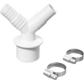 Набор переходник для подключения сливного шланга стиральной машины СУПРИМПЛАСТ D50V с червячным хомутом, 16x25 (2шт.) 4WG_50V_1625_2 