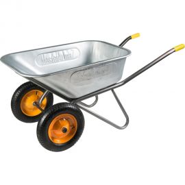 Строительная усиленная 2-колесная тачка МастерАлмаз красная, 110 л, колесо 350 мм 10506280 