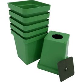 Набор горшков для рассады ЛЕТО квадрат, 0.15 л, с вкладышем, пластик, 20 шт. 90847 