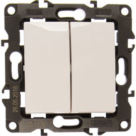 Двойной переключатель ЭРА 12-1106-01 10АХ-250В, IP20, белый Б0014663 