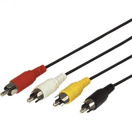 Кабель REXANT 4 RCA - 4 RCA 3 м, черный 17-0304 