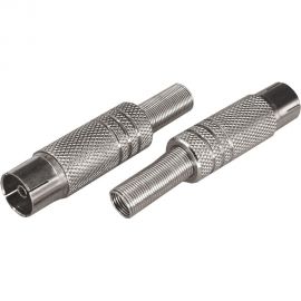 Антенный разъем на кабель REXANT гнездо-ТВ никель с пружиной 06-0015-A 