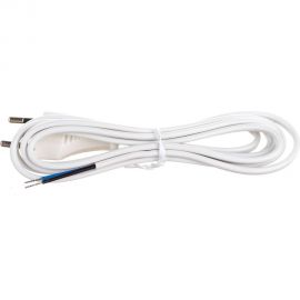 Шнур для бра ЭРА UXШВВП1,8mW 2x0.5мм2 1,8м без выключателя белый 6A Б0044069 