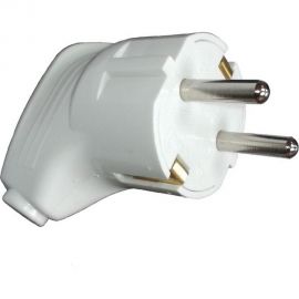 Угловая вилка TANGO с заземлением белая 16А 250В индивидуальная упаковка 5/ 20/ 600 1013541 