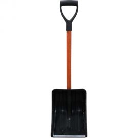 Снеговая автомобильная лопата со стеклопластиковым черенком Диэлектрик 37x26 см, черная Д481008 