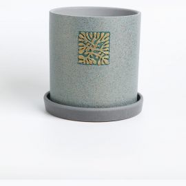 Горшок ООО КОМПОЗИТ Идея зеленый цилиндр №2. КБ-Ц2-253-01 