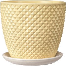 Горшок ООО КОМПОЗИТ Грань желтый бутон №3. КБ-Б3-217-02 