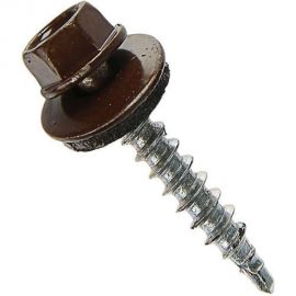 Кровельные саморезы ВИРТУОЗ 5,5х19 мм, RAL 8017, шоколад, 200 шт. 600-23773 