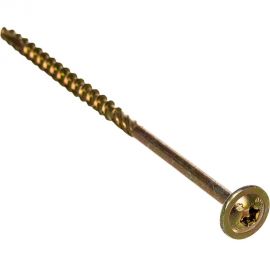 Шуруп Rusconnect CT 06014 с/нарез. д/дерева, прессшайба 6х140 100 шт. Желтый цинк 320614 