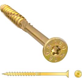 Шуруп Rusconnect CS 08080 с/нарез. д/дерева, потай 8х80 100 шт. Желтый цинк 310808 