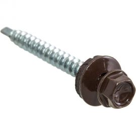 Кровельные саморезы с буром Стройбат 4,8x70 темно-коричневый 30 шт 240561 