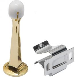 Дверной настенный ограничитель с фиксатором RENZ латунь блестящая DS 76 PB 