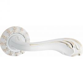 Ручка дверная ЦАМ белый/золото Вантаж V65WG 