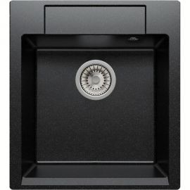 Кухонная мраморная мойка Polygran Argo-460 черный №16 