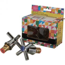 Комплект для смесителя MELODIA маховик Neo + кранбукса 3/8 8х20, керамика, по 2 шт. 34138 