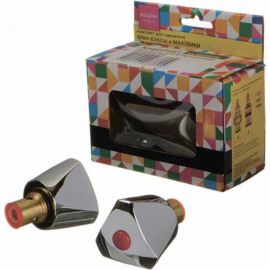 Комплект для смесителя MELODIA маховик Trio + кранбукса 3/8 8х20, керамика, по 2 шт. 34139 