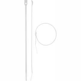 Кабельные стяжки ЗУБР КОБРА белые, с плоским замком, 4.6 х 370 мм, 25 штук, нейлоновые 30930-46-370 