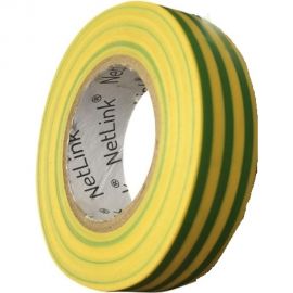 Изолента Netlink 19мм х 25м желто-зеленая 5 шт/уп УТ000002095 