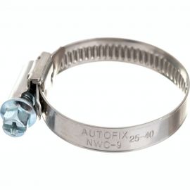 Червячные хомуты AutoFix 25-40/9мм W2 улучшенный замок, 50 шт. NWC-9 25-40 