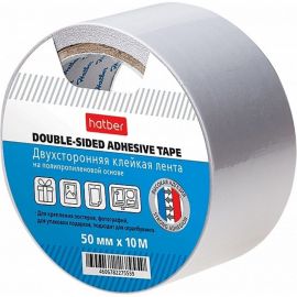 Клейкая двухсторонняя лента Hatber 50 ммх10 м, на полипропиленовой основе, 6 шт 052045 