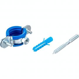 Металлический сантехнический хомут для труб 32 Blue Ocean шуруп и дюбель в компл. PPRF/MSHTS 32 