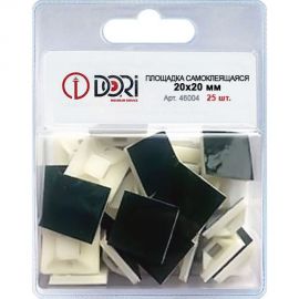 Самоклеящаяся площадка для крепления стяжек DORI 20x20 мм белая упаковка 25 шт 46004 