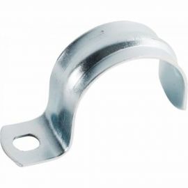 Оцинкованная скоба с одним отверстием Экопласт для трубы D32 мм, 100 шт. 43732 