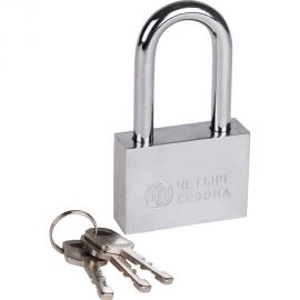 Навесной замок ЧЕТЫРЕ СЕЗОНА серия Сталь, 60 мм, длинная дужка 79-0046 