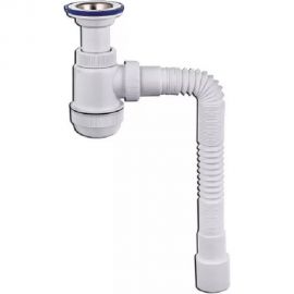 Сифон VIRPLAST ""МИНИ Элит"" 1.1/2 литой выпуск, нерж.чашка 63 мм и гофрой 40/50 L800мм арт.678 100313 