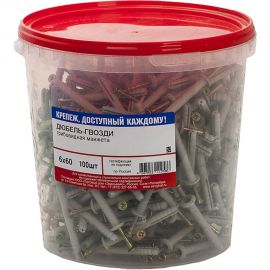 Дюбель-гвоздь Стройбат 6x60 гриб 100 шт. 287160 