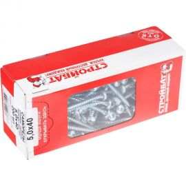 Универсальные саморезы Стройбат пкр. 5,0x40 белый цинк 200 шт 305160 