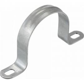 Оцинкованная скоба с двумя отверстиями Экопласт для трубы D50 мм, 50 шт. 43650-50 