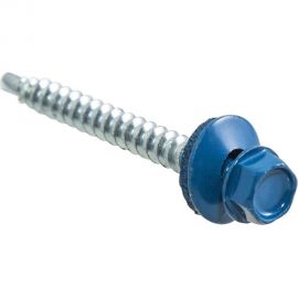 Кровельные саморезы с буром Стройбат 4,8x70 синий 130 шт 240700 