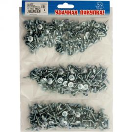 Набор саморезов Стройбат для тонких пластин, оцинкованные 13-19мм 450 шт 204471 