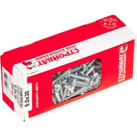 Универсальные саморезы Стройбат пкр. 5,0x30 белый цинк 200 шт 305150 