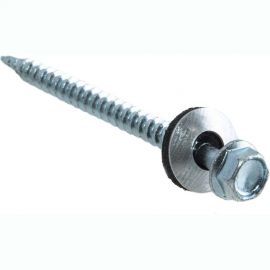 Кровельные саморезы с буром Стройбат 6.3x64 мм, белый цинк, 120 шт. 304510 