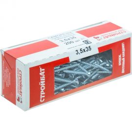 Универсальные саморезы Стройбат 3,5x35 белый цинк 200 шт 075311 
