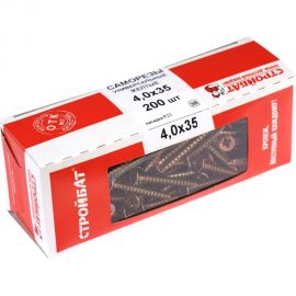 Универсальные саморезы Стройбат 4,0x35 желтый цинк 200 шт 076031 