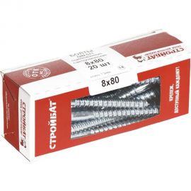 Сантехнический оцинкованный болт Стройбат DIN 571 8х80 мм 20 шт. 2642018 008481 