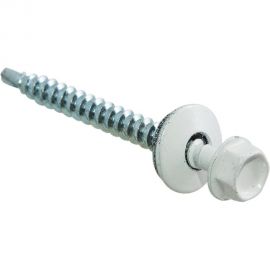 Кровельные саморезы с буром Стройбат 4.8x70 мм, белые, 130 шт. 240650 