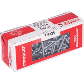 Универсальные саморезы Стройбат полукруглая головка 3,5x35 белый цинк 200 шт. 304990 
