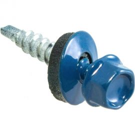 Кровельные саморезы с буром Стройбат 4,8x28 синий 300 шт 115740 