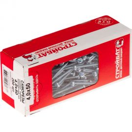 Универсальные саморезы Стройбат полукруглая головка 4,0x50 белый цинк 200 шт. 305100 