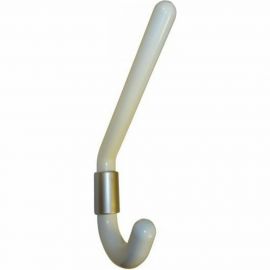 Большой пластиковый крючок Левша белый / металлик У8-6880 