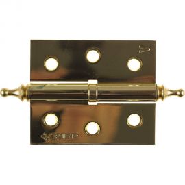 Дверная разъемная петля Зубр Эксперт 1 подшипник цвет латунь PB левая с крепежом 100x75x2.5 мм 2 шт. 37605-100-1L 