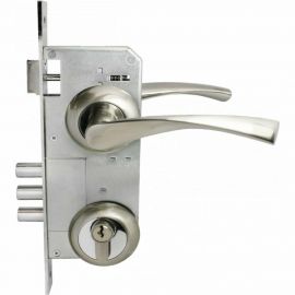 Врезной замок с ручками Аллюр АРТ ЗВ4-85А.1380 ОСКАР SN мат. никель 12252 